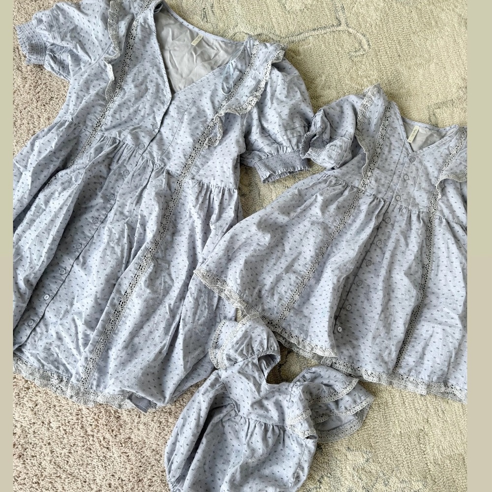 Rylee + Cru Blue Mini Dress Set